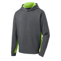 Youth Sport-Tek  Sport-Wick  Fleece Color-Block Hooded Pullover